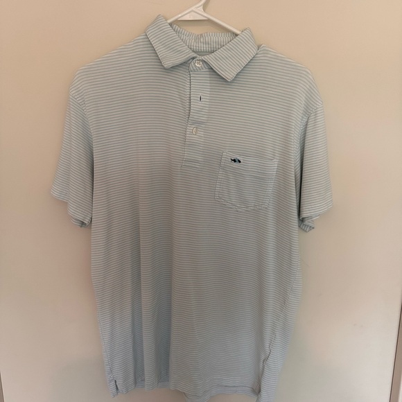 Classic Blue and White Striped Polo Shirt - Picture 1 of 5